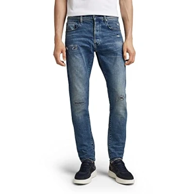 Bild av G STAR RAW herr Jeans 3301 Slim, Blå (Faded Cascade Restored C052 c966), 30W / 34L