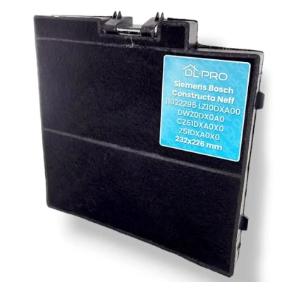 Bild av DL pro aktivt kolfilter 232 x 226 mm passar Siemens Bosch Constructa Neff 11022296 LZ10DXA00 DWZ0DX0A0 CZ51DXA0X0 Z51DXA0X0 för köksfläkt