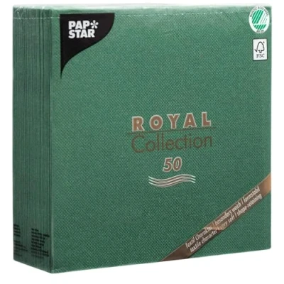 Bild av 50 servetter &quot;ROYAL Collection&quot; 1/4 vikta 40 cm x mörkgrön