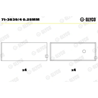 Bild av Vevstakslager GLYCO 71 3639/4 0.25mm