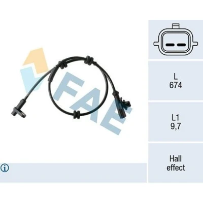 Bild av FAE 78454 Capteur ABS Principe de Hall 2 674 FORD: FIESTA 6, Ecosport Mk2