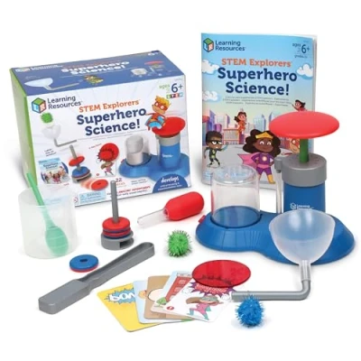 Bild av Learning Resources STEM Explorers Superheroes of Science, Mixed Scientist Kit, innehåller 10 experiment, från 6 år, LER9310, Multi