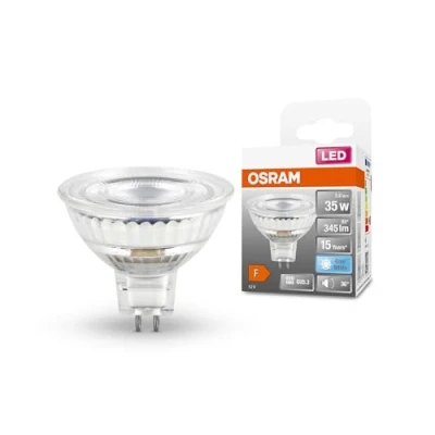 Bild av OSRAM Stjärnreflektor LED lampa, GU5.3 bas, klart glas ,Kallvitt (4000K), 345 Lumen, ersätter 35W belysningsmaterial icke dimbar, 1 Pack