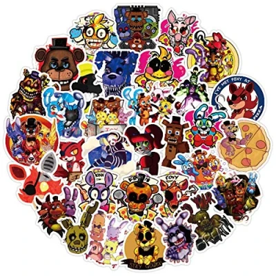 Bild av Five Nights at Freddy&#039;s klistermärken 50 st för bärbar dator, stötfångare, skateboarddator, telefon, skräckspel