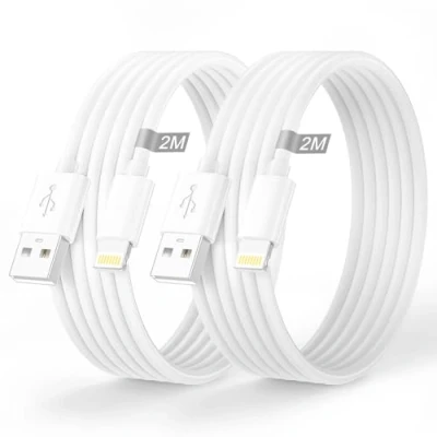 Bild av iPhone laddningskabel, kabel 2M+2M [MFi certifierad], Lightning USB snabbladdningssladd 14 13 12 11 Pro Max/XS/XR/8/7/6s/5/SE, iPad