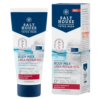 Bild av Salthouse Döda havsterapi Body Milk Urea Repair 10%, rika ingredienser för effektiv klådning, extremt torr hud, 200 ml