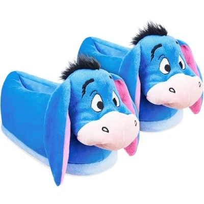 Bild av Disney Stitch tofflor kvinnor tonåringar 3d varma mjuka baby yoda damer non slip sole storlek 3 8 Eeyore söm gåvor, 7/8 Storbritannien, Blå