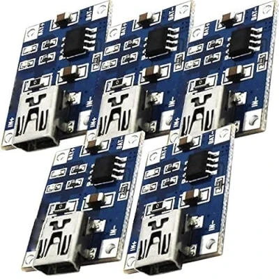Bild av AZDelivery 5 x TP4056 Mini USB 5V 1A Laddningsregulator Litium Li Ion batteriladdar modul inklusive eBook!