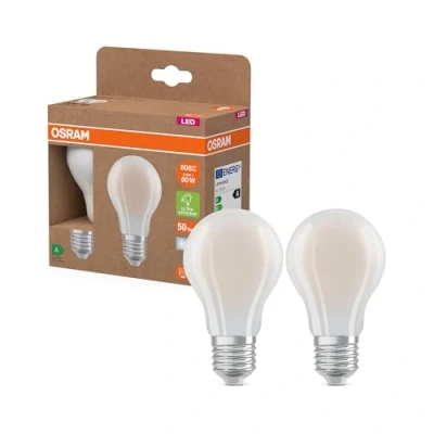 Bild av OSRAM traditionell LED lampa E27 3,8W matt 4.000K 806lm 2st