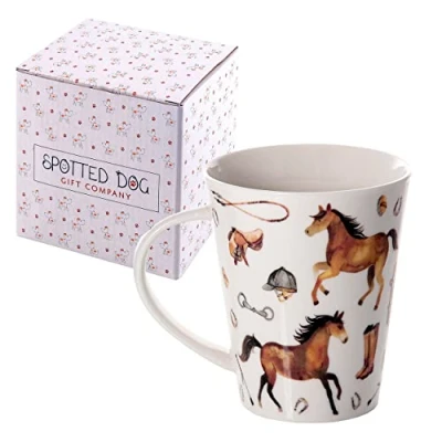 Bild av SPOTTED DOG GIFT COMPANY Hästmugg keramisk kopp kaffe och temugg gåva för alla häst/hästmotiv