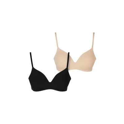 Bild av Urban Classics Basic Padded 2PACK Tshirtbh, Storlek: 70A, Black nude
