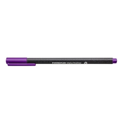 Bild av Staedtler 334 6 Fineliner triplus, Dreikantschaft, metallgefasste Spitze, circa 0.3 mm, 10 Stück im Kartonetui, violett