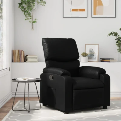 Bild av vidaXL Reclinerfåtölj svart konstläder, liggfåtölj, fåtölj, justerbar liggfåtöljer, fåtöljer, justerbara lutningsbar fåtölj