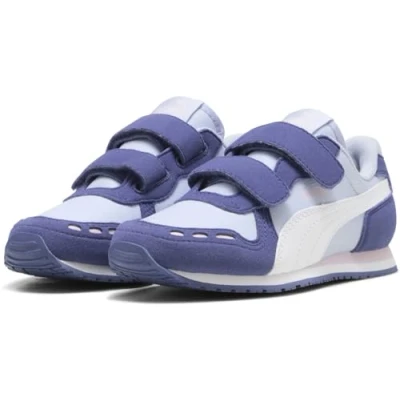 Bild av Puma Cabana Racer 20 Unisex Sneakers för barn, Storlek: 32.5, Cool weather/white/blue crystal/rose mauve Skinnimitation/textil