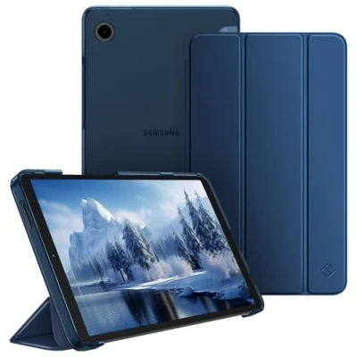 Bild av Fintie Fodral för Samsung Galaxy Tab A9 8,7 tum 2023, ultratunt skyddsfodral med genomskinligt baksida skydd Tablet SM X110/X115/X117, mörkblått