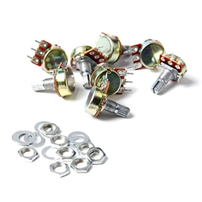 Bild av 10 st B10K 3 stifts foder kona roterande potentiometer kastruller axel 10K ohm 16 mm