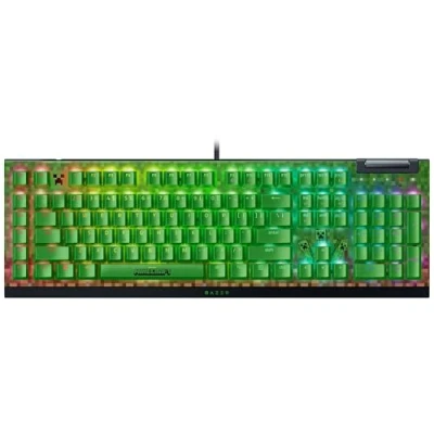 Bild av Razer BlackWidow V4 X Minecraft Edition Mekaniskt speltangentbord RGB (grön mekaniska brytare, 6 dedikerade makrotangenter, dubbelhäftande ABS nyckelhattar) US Layout
