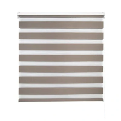 Bild av Decorblind Estor Rollable Dubbel Layer Natt och Dag Installation Vägg eller Tak, Mätning Stor: 140x250 Bredd x Lång/Mätning Tyg Estor: 137x245 Färg Brun, Fönster