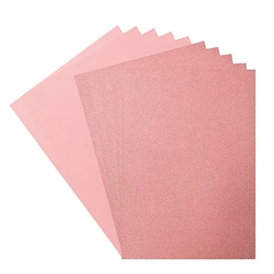 Bild av Florens glitterpapper och kartong A4 färgade korttillbehör rosa/ros 10 ark färgat papper för scrapbooking, korttillverkning annat pappershantverk 250/216 GSM
