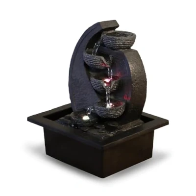 Bild av Zen Light CASCADE V2 Bordsfontän, Grå, Svart, 17 x 21 26 cm