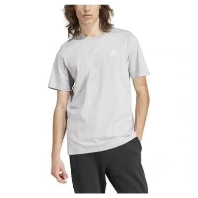 Bild av adidas För Män Seasonal Essentials Monogram Graphic Tee, semi lucid blue, M Tall