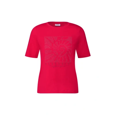 Bild av Cecil MIT Schmucksteinen Tshirt med print, Storlek: XL, Rot