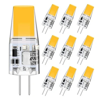 Bild av G4 LED lampor, icke dimbar 3W lampor glödlampor 3000K varmvita 300lm glödlampa ersättning för 30W halogenlampor 12V AC/DC, 360 strålvinkel, 10st Pack