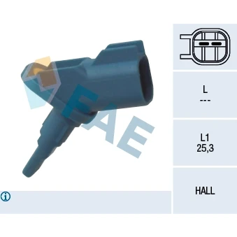 Bild av FAE 78011 Capteur ABS Essieu avant sans câble Principe de Hall 2 FORD: Focus 2, C Max, S Max Mk1, VOLVO: C30, V50, S40 II, MAZDA: 5, 3 5 portes