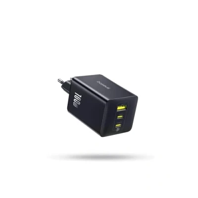 Bild av Baseus Enerfill USB C laddare, 100 W, 3 portar, strömförsörjning, PD laddare med PPS, GaN snabbladdare, kompatibel MacBook Pro/Air, iPad Pro, Steam Deck, iPhone serien, Galaxy Serie, Pixel