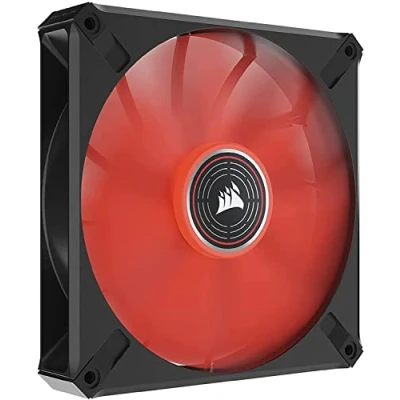 Bild av Corsair ML120 LED ELITE, 140mm PWM Fan (Corsair AirGuide Technology, Magnetic Levitation Bearing, Up to 1,600 RPM, Eight Vibrant LEDs, Low Noise, High Airflow) Single Pack Red