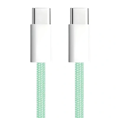 Bild av apm USB C till PD kabel, snabbladdning 60 W, flätad nylon, grön, typ kabel för iPhone 16 Pro Max 15, Galaxy S24, Ultra S23, A55, A35, iPad Air MacBook Steam Deck (1M), 600415