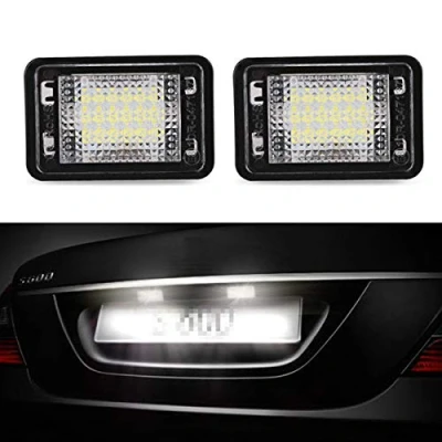 Bild av GOFORJUMP 2 st för M/ERCEDES B/ENZ GLK X204 Canbus fel gratis LED registreringsskylt ljus vit 12 V nummerplatta lampa Benz tillbehör
