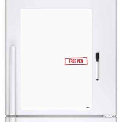 Bild av CKB Ltd A4 blank torr torka magnetisk whiteboard kylskåpsmagnet meddelande skyltar ark med markör vit bräda penna torktorka kök memo stor daglig planerare (A4)