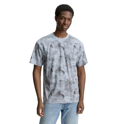 Bild av TOM Tailor Denim Tshirt med print, Storlek: Medium, Light blue grey watery print