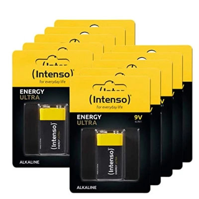 Bild av 10 x Intenso Energy Ultra 9 V Block alkaliskt batteri 6LR61, 1 pack