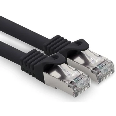 Bild av freiwerk 1,5 m svart 1 st. CAT.7 nätverkskabel LAN Ethernet Patch kabel s FTP LSZH PIMF 10 GB RJ45 kontakt Cat6a