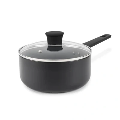 Bild av Russell Hobbs RH02841EU7 20 cm non stick sås induktionskruka, härdat glaslock och ångutlopp, hög prestanda, enkel rengöring, ingen olja, mjukt handtag, 5 års garanti, sköld kollektion