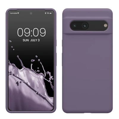 Bild av Kwmobile fodral kompatibelt med Google Pixel 7 silikon mobiltelefonfodral mjuk yta trådlös laddning ljus iris