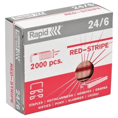 Bild av Rapid 11700245 låda med 2 000 häftklamrar 24/6 röd
