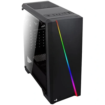 Bild av Aerocool Cylon PC spelfodral, medelstorn ATX, RGB, 13 belysningslägen, helfönster, perfekt för spelare Svart