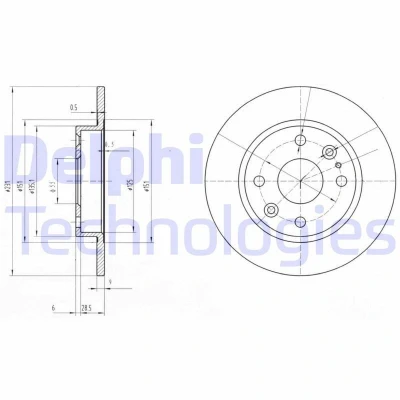 Bild av DELPHI BG2803 Disque de frein 231 9 4 plein huilé non traité sans roulement roue, bague ABS MAZDA: MX 5 I, FAMILIA 4, 323 C IV 3/5 portes