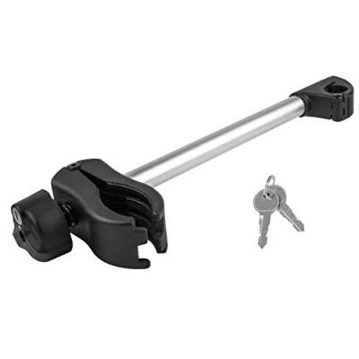 Bild av EUFAB 11238 Lång ramhållare, låsbar, för U fäste Ø 3,0 cm, längd 31 svart/silver