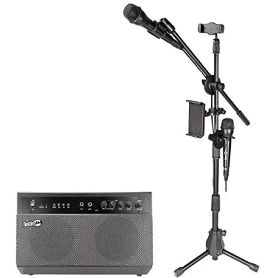 Bild av RockJam RJKSK BK Premium Performer 100 watt Bluetooth karaokemaskin och PA system med två karaokemikrofoner