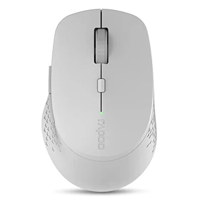 Bild av Rapoo M300 tyst trådlös mus, Bluetooth och (2,4 GHz), multiläge, 1600 DPI tysta knappar, ljusgrå