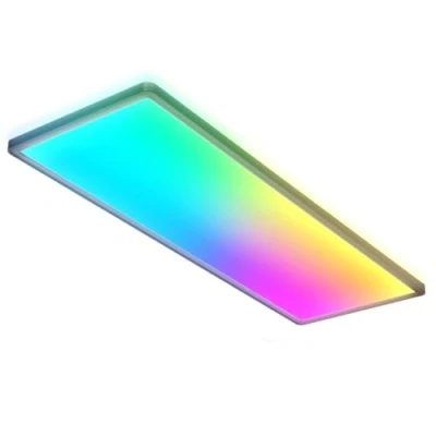 Bild av B.K.Licht I RGB LED taklampa panel ultraplatt färgbyte RGBW dimbar indirekt belysning fjärrkontroll Svart