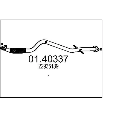 Bild av MTS 01.40337 Tuyau d&#039;échappement 1360 avant pour silencieux au milieu OPEL: Insignia A 3/5 portes