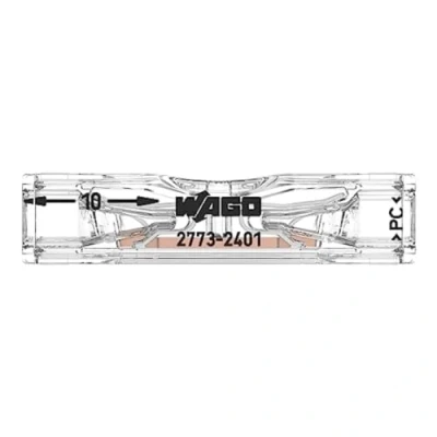 Bild av WAGO genomföringskontakt för anslutning 2773 2401 enkel och flertrådiga ledare, max. 4 mm², 2 transparent, 100 stycken