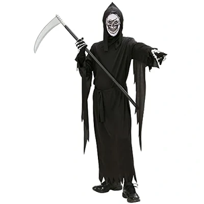 Bild av Widmann Barnkostym, lieman, svart kappa, grim reaper, maskeraddräkter, karneval, halloween