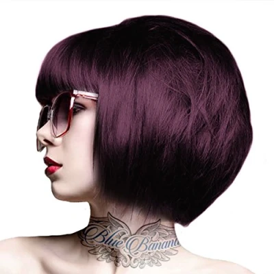 Bild av Crazy Color Aubergine semi permanent hårfärg. Högpigmenterat djupt vin/plommonkonditionering och oljenärande vegansk formel Inget blekmedel eller ammoniak 100 ml