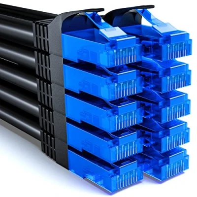 Bild av deleyCON 10x 1m CAT6 Nätverkskabel Set U UTP RJ45 CAT 6 LAN Kabel Patchkabel Ethernet DSL Switch Router Modem Repeater Patchpanel Svart